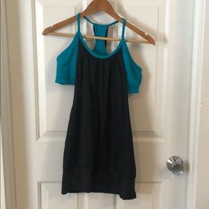 Lululemon teal and black tank top